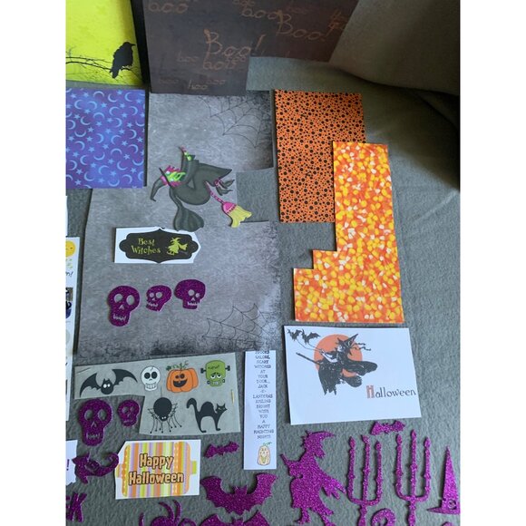 Deluxe Halloween Craft Kit With Glitter Stickers Paper Cutouts & Cards - Picture 5 of 14